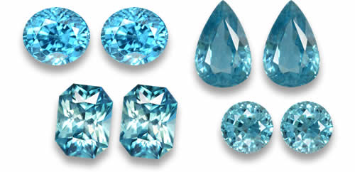 Comprar pares de zircões azuis Pedras Preciosas